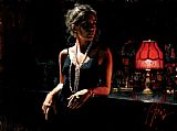 Marina with Red Light by Fabian Perez